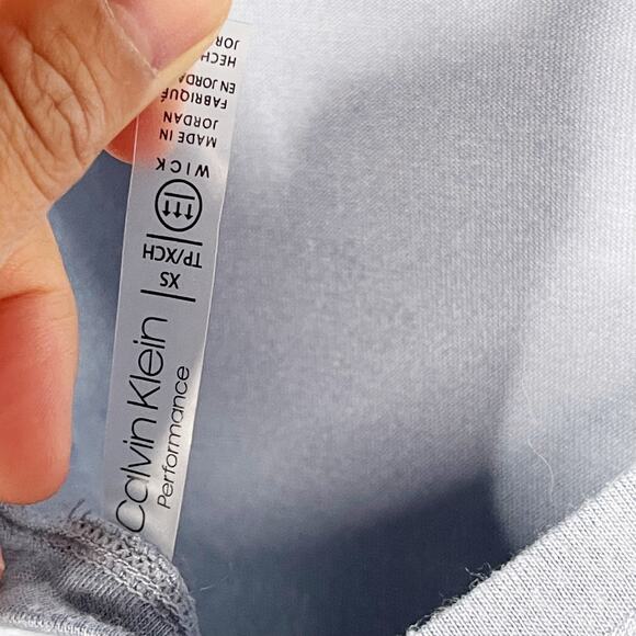 Calvin Klein Performance XSmall Blue Tie Bottom Open Back Long Sleeve Top Scoop - Picture 8 of 10